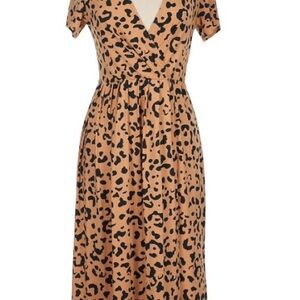 ASOS Leopard Print Faux Wrap Dress